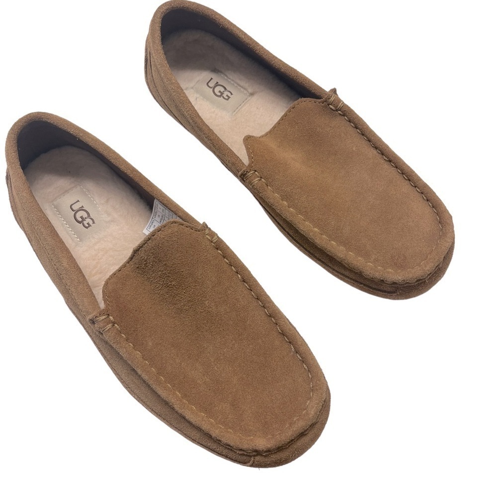 UGG Tan Faux Shearling‎ Lined Alder Suede Slippers - Picture 1 of 9